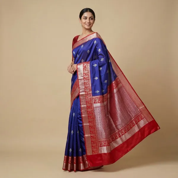 Blue_And_Red_Premium_And_Fancy_Design_Katan_Silk_Saree_For_Women
