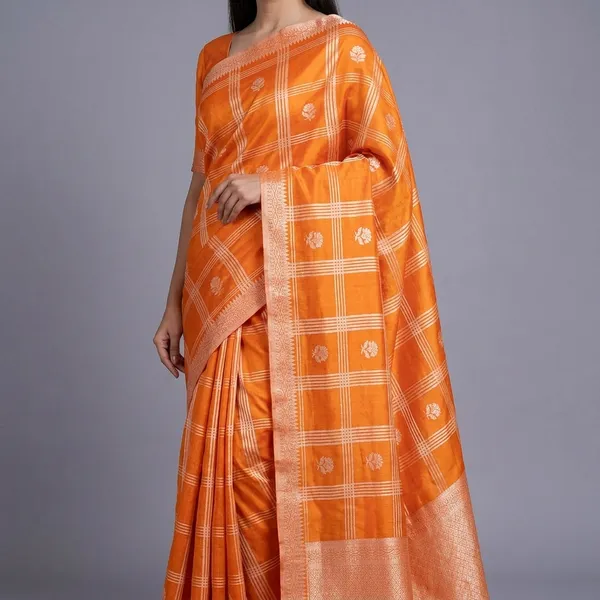 Orange_Premium_And_Fancy_Design_Katan_Silk_Saree_For_Women