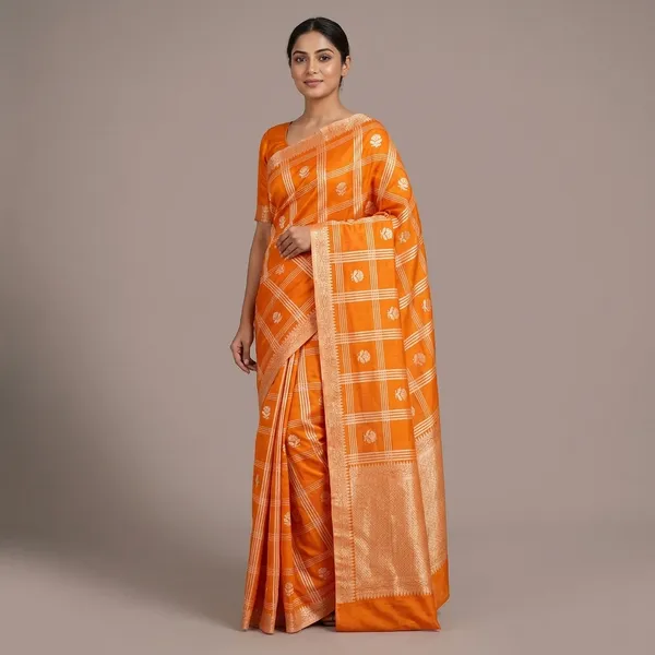 Orange_Premium_And_Fancy_Design_Katan_Silk_Saree_For_Women