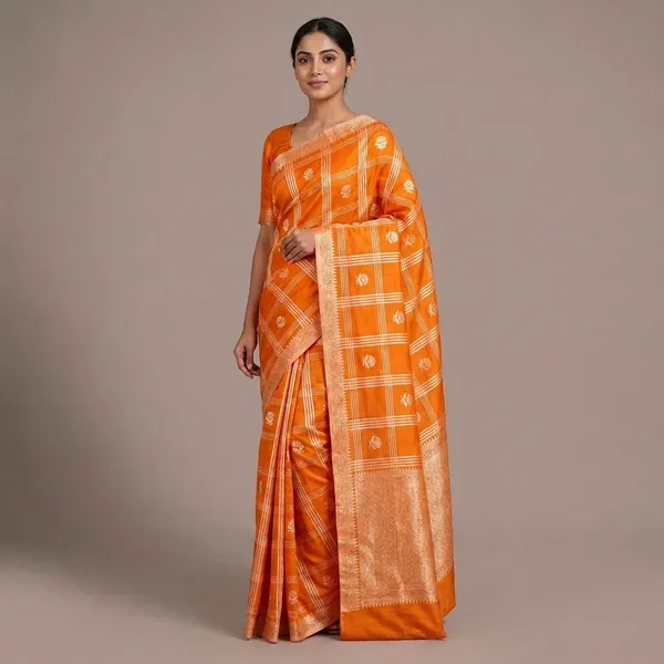 Orange_Premium_And_Fancy_Design_Katan_Silk_Saree_For_Women