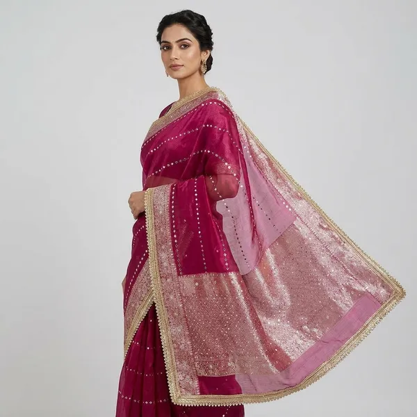 Pink_Net_Sequin_Embellished_Saree_For_Women