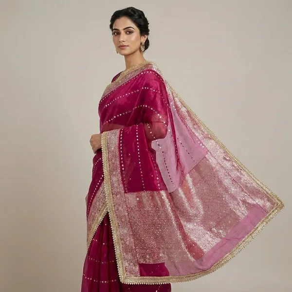 Pink_Net_Sequin_Embellished_Saree_For_Women