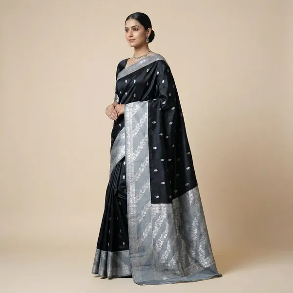 Black_Premium_And_Fancy_Design_Katan_Silk_Saree_For_Women