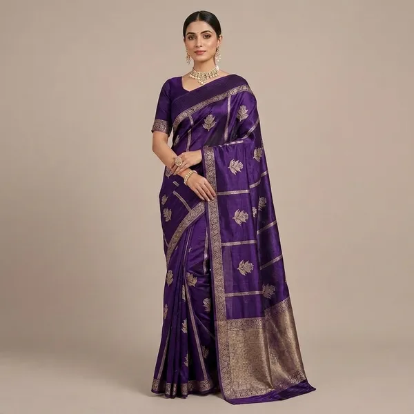 Purple_Embroidered_Saree_For_Women