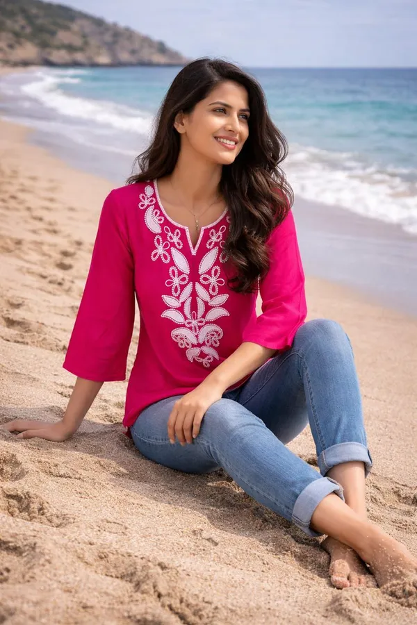 Pink_Embroidered_Straight_Kurti_for_Women