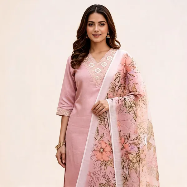 Pink_Rayon_Slub_Straight_Embroidered_3_Piece_Suit_For_Women