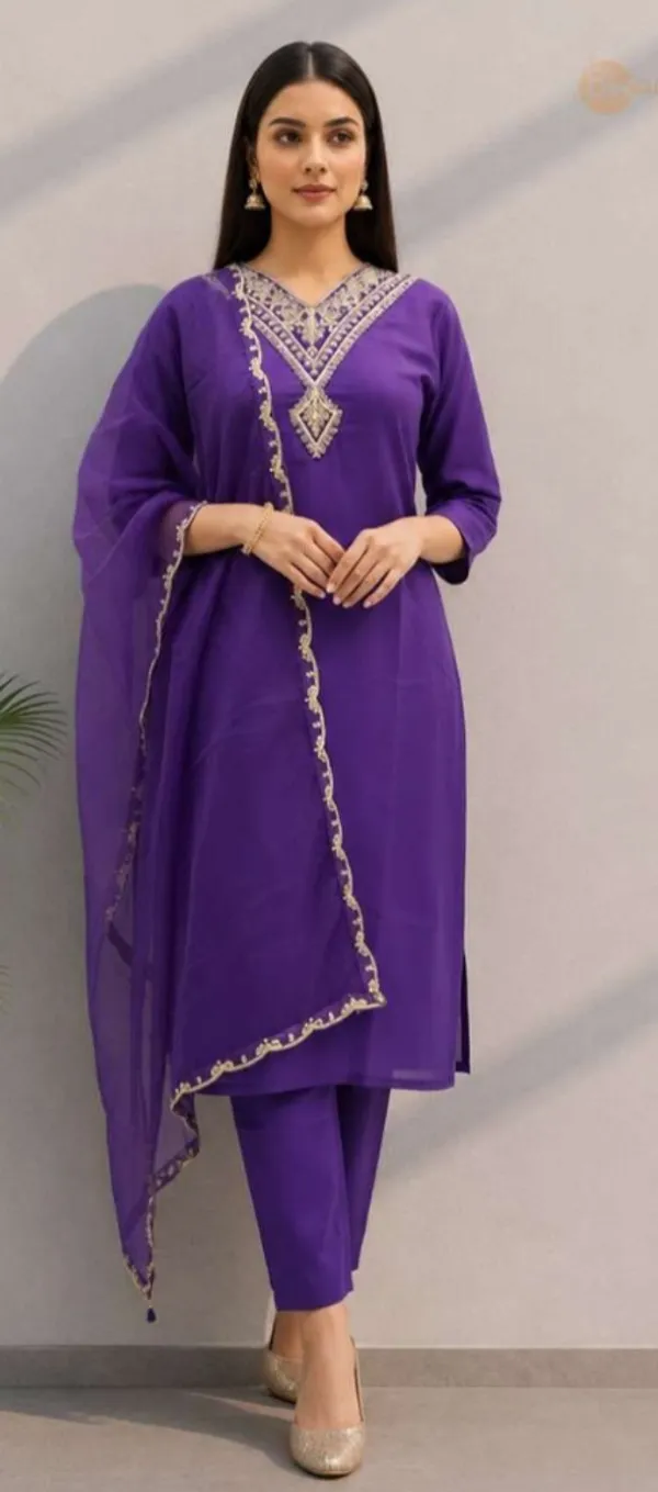 Purple_Rayon_Slub_Relaxed_Embroidered_3_Piece_Suit_For_Women