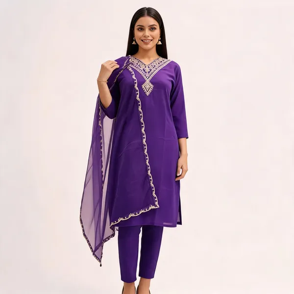 Purple_Rayon_Slub_Relaxed_Embroidered_3_Piece_Suit_For_Women