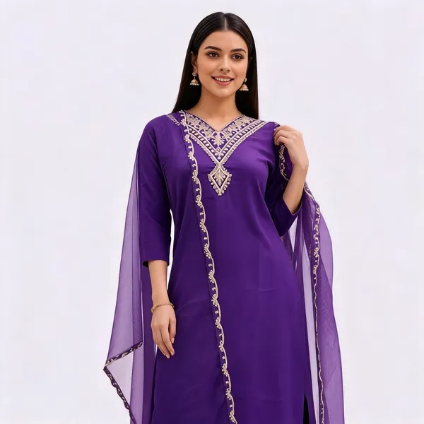 Purple_Rayon_Slub_Relaxed_Embroidered_3_Piece_Suit_For_Women