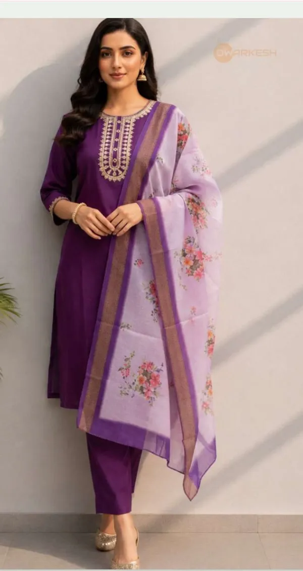 Purple_Rayon_Straight_Embroidered_3-Piece_Kurta_Set_For_Women