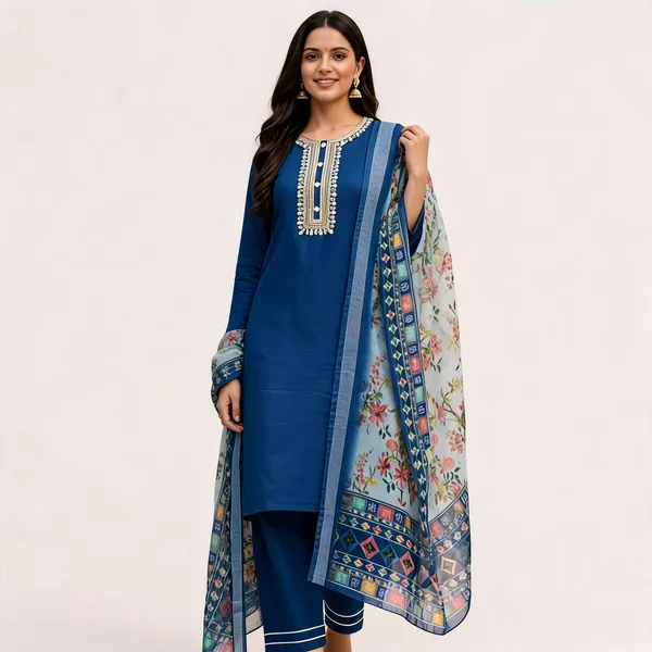 Blue_Cotton_Straight_Embroidered_Floral_Dupatta_3-Piece_Suit_For_Women