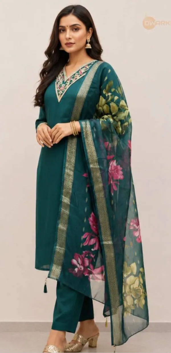 Teal_Silk_Straight_Embroidered_Floral_Dupatta_3-Piece_Suit_For_Women