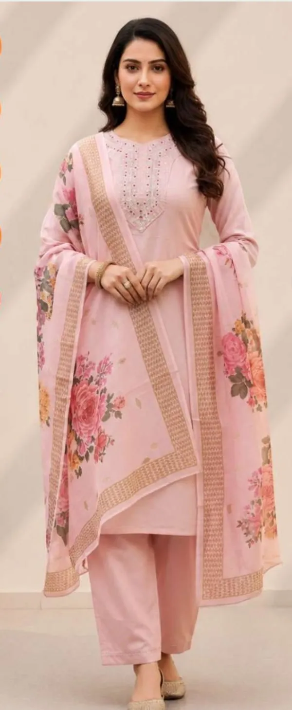 Pink_Rayon_Straight_Embroidered_Floral_Print_3-Piece_Suit_For_Women