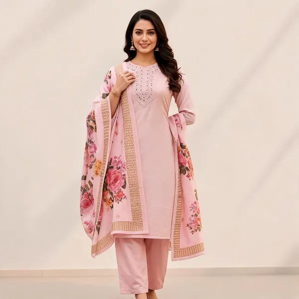 Pink_Rayon_Straight_Embroidered_Floral_Print_3-Piece_Suit_For_Women