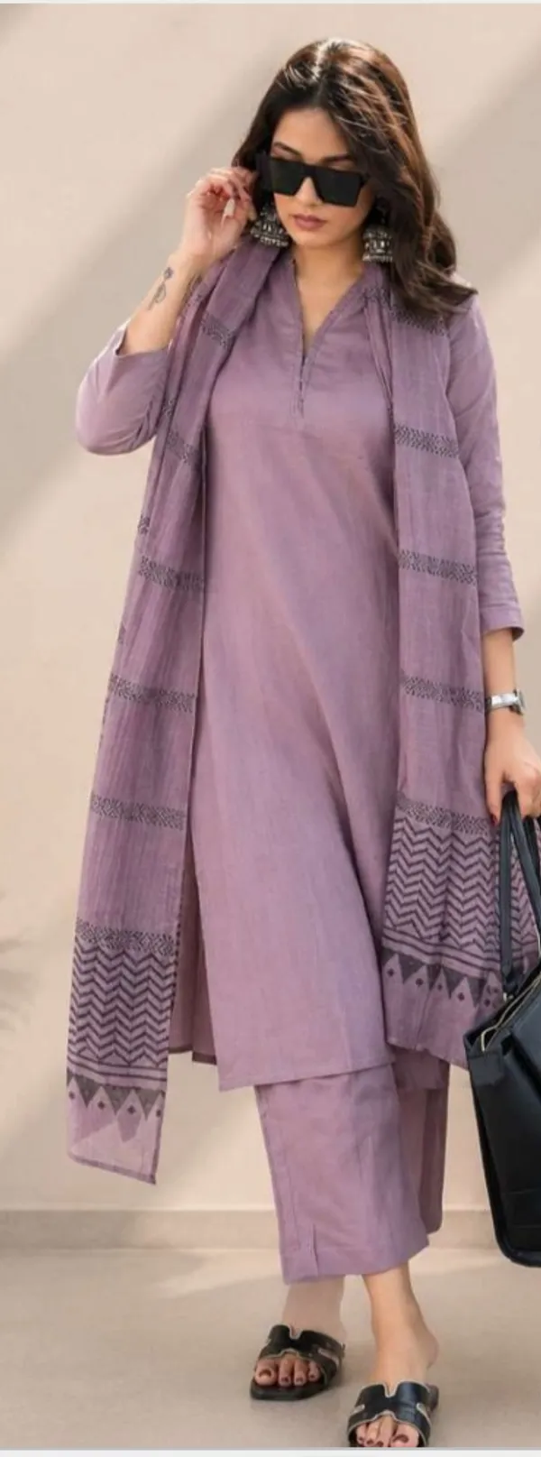 Mauve_Rayon_Slub_Straight_Kurta_Palazzo_Set_With_Dupatta_For_Women