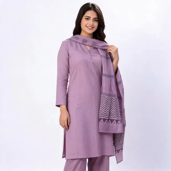 Mauve_Rayon_Slub_Straight_Kurta_Palazzo_Set_With_Dupatta_For_Women