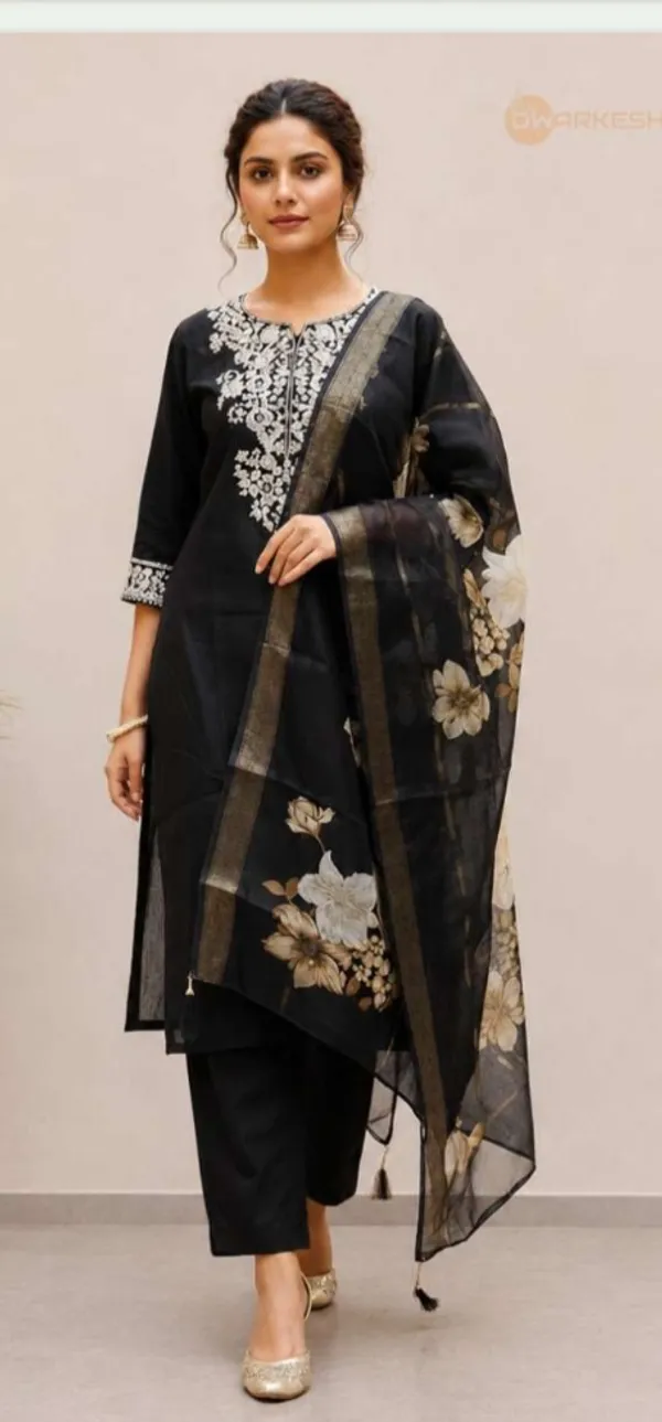 Black_Roman_Silk_Straight_Embroidered_Kurta_Palazzo_Set_For_Women