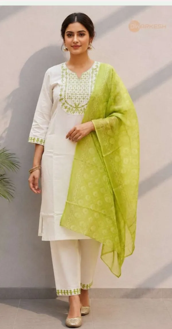 White_Rayon_Slub_Straight_Embroidered_Kurta_Palazzo_Set_For_Women