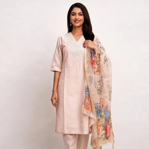 Beige_Roman_Silk_Straight_Embroidered_3_Piece_Suit_For_Women