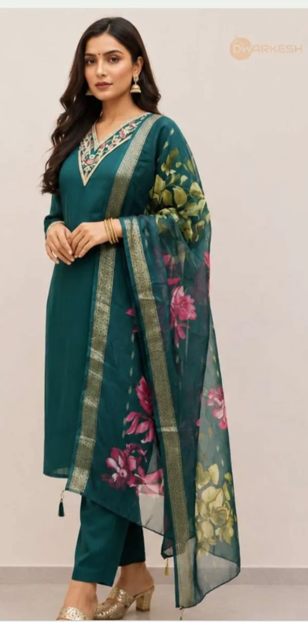 Teal_Roman_Silk_Straight_Embroidered_3_Piece_Suit_For_Women