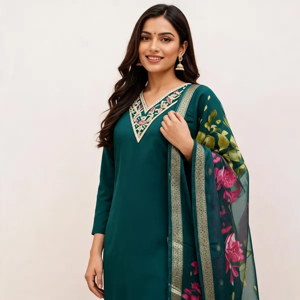 Teal_Roman_Silk_Straight_Embroidered_3_Piece_Suit_For_Women