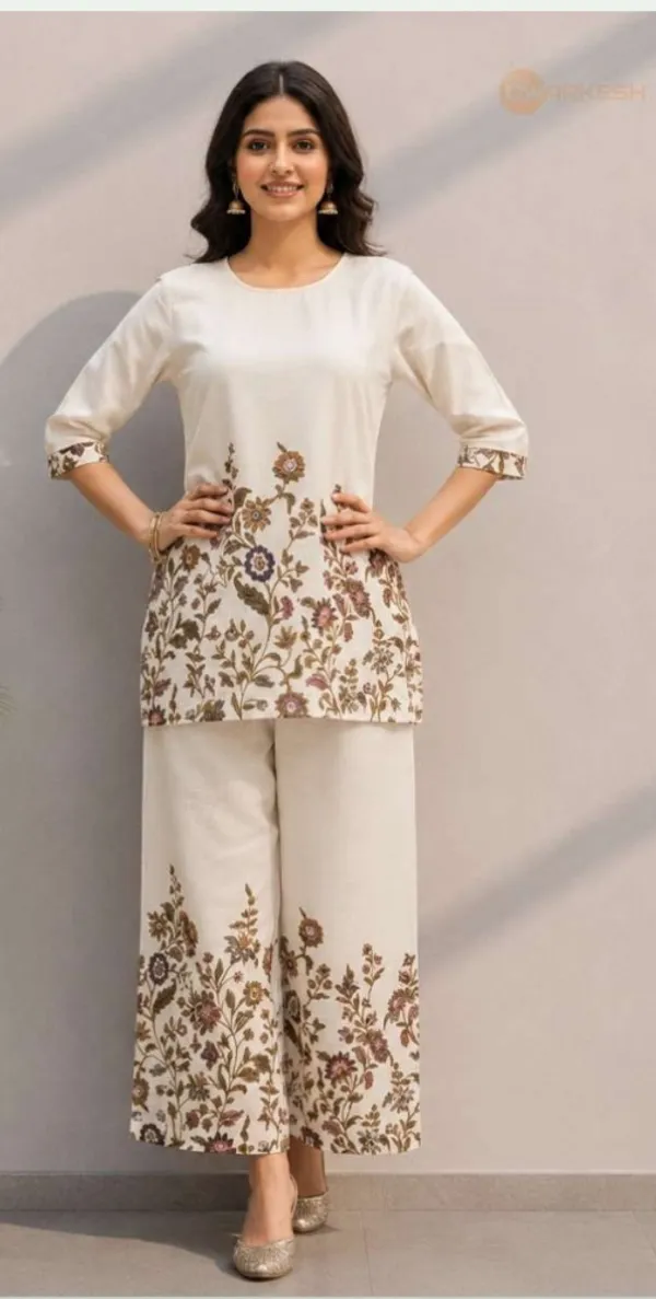 White_Khadi_Cotton_Relaxed_Floral_Print_Co-Ord_Palazzo_Set_For_Women