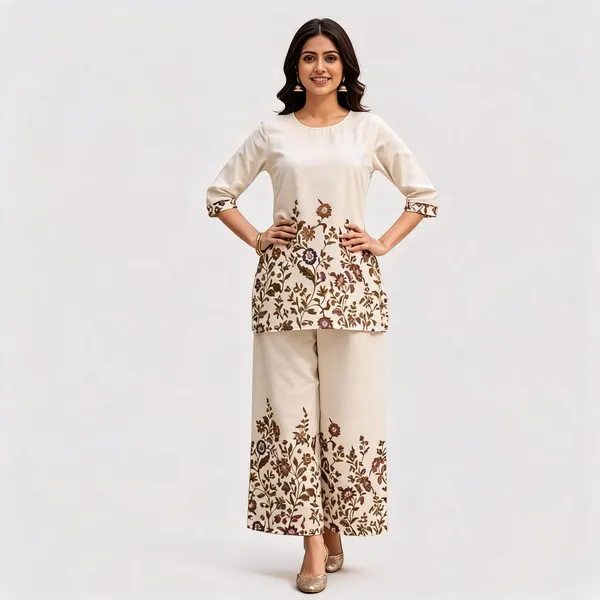 White_Khadi_Cotton_Relaxed_Floral_Print_Co-Ord_Palazzo_Set_For_Women