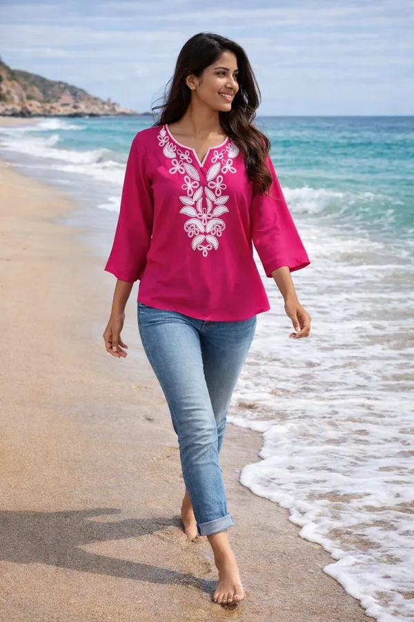 Pink_Embroidered_Straight_Kurti_for_Women