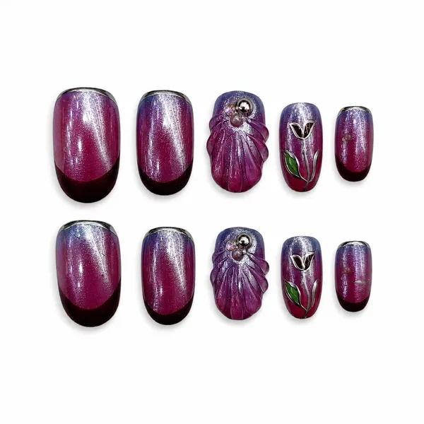 Cat_Eye_Press_On_Nails_Set_For_Women