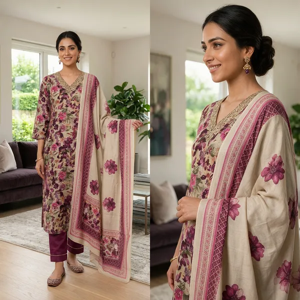 Beige_Cotton_Premium_Kurta_Set_For_Women