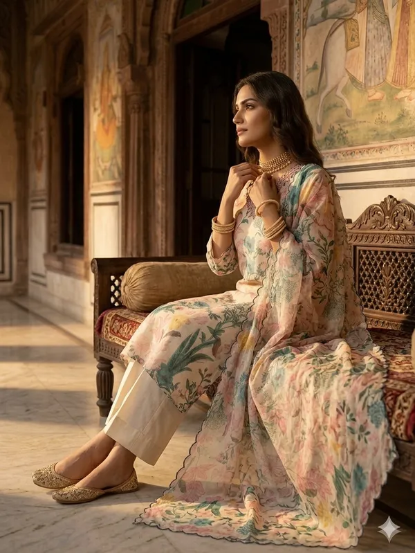 White_Cotton_Premium_Kurta_With_Dupatta_For_Women