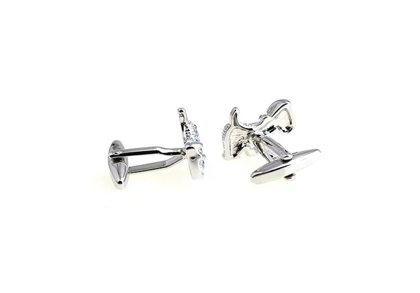 Silver_And_Blue_Metal_Premium_Cufflinks_For_Men