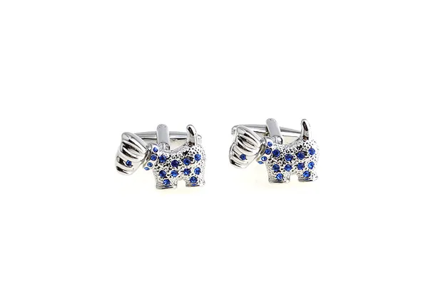 Silver_And_Blue_Metal_Premium_Cufflinks_For_Men