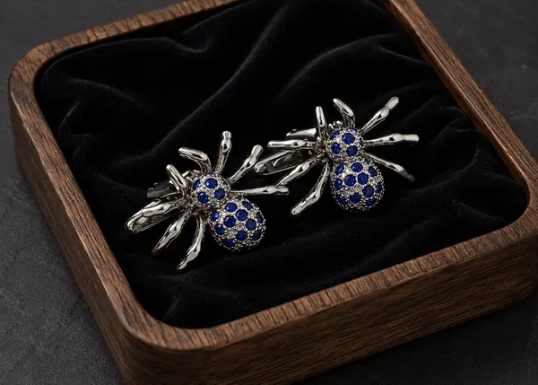 Silver_And_Black_Metal_Premium_Cufflinks_For_Men