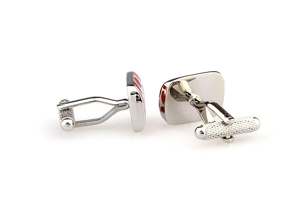 Silver_Maroon_Metal_Premium_Cufflinks_For_Men