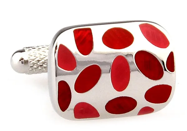 Silver_Maroon_Metal_Premium_Cufflinks_For_Men