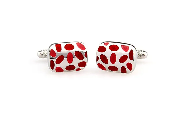 Silver_Maroon_Metal_Premium_Cufflinks_For_Men