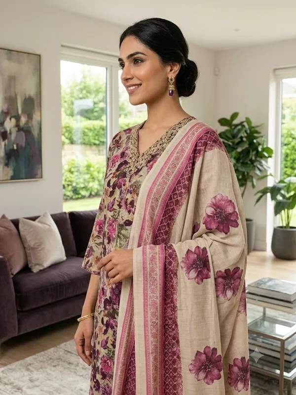 Beige_Cotton_Premium_Kurta_Set_For_Women