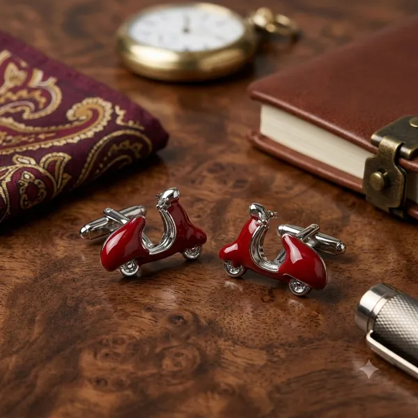 Red_Scooter_Designer_Men_Cufflinks