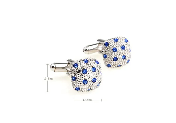 Silver_And_Blue_Metal_Premium_Cufflinks_For_Men
