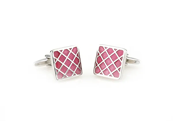 Maroon_Silver_Metal_Premium_Cufflinks_For_Men