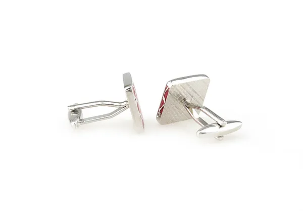Maroon_Silver_Metal_Premium_Cufflinks_For_Men