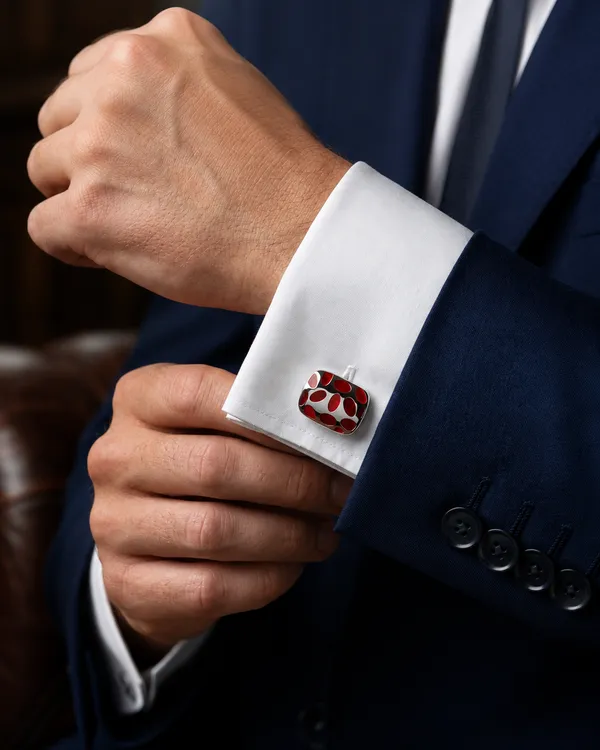Modern_Scarlet_Mosaic_Designer_Cufflinks_–_Polished_Silver_Rectangular_French_Cuff_Links_for_Wedding,_Tuxedo,_and_Business