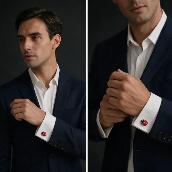 Red_And_Black_Metal_Premium_Cufflinks_For_Men