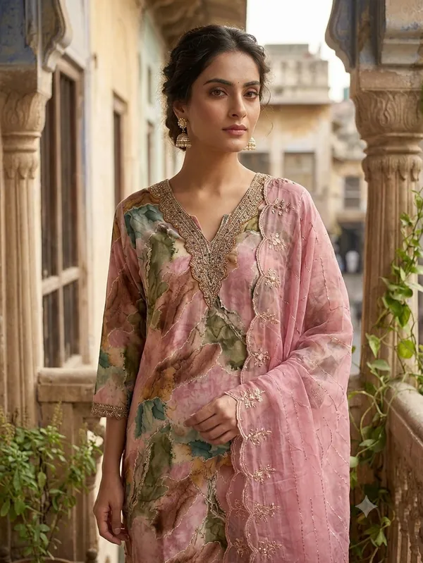 Multicolor_Cotton_Premium_Kurta_With_Dupatta_For_Women