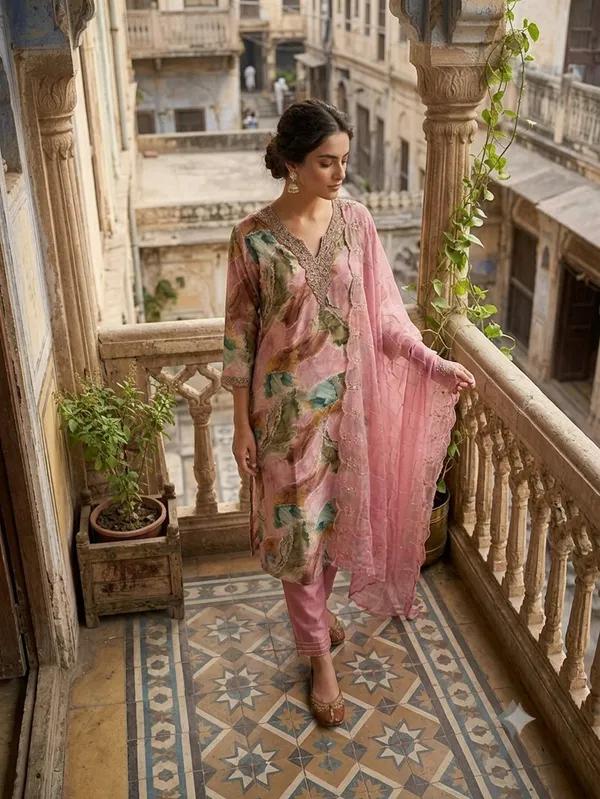 Multicolor_Cotton_Premium_Kurta_With_Dupatta_For_Women