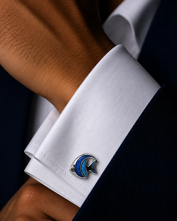 Silver_Blue_Metal_Premium_Cufflinks_For_Men