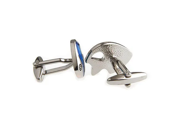 Silver_Blue_Metal_Premium_Cufflinks_For_Men