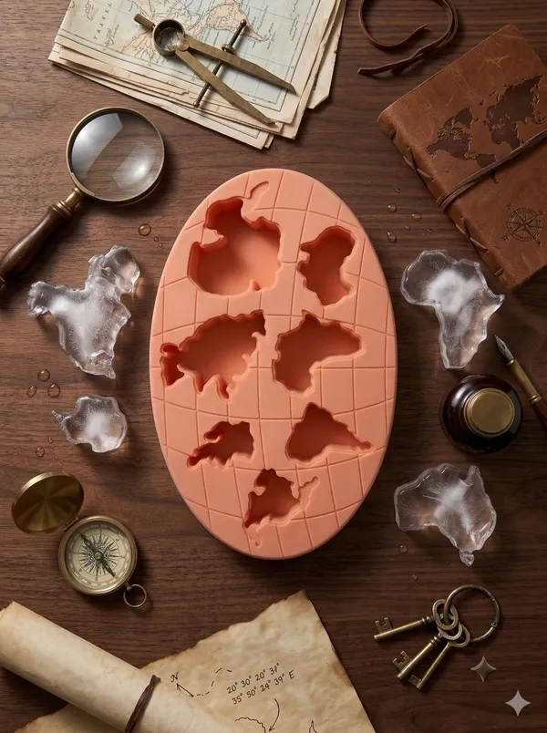 World_Map_Continents_Silicone_Ice_Cube_Tray_–_7-Cavity_Novelty_Globe_Ice_Mold_for_Whiskey_&_Cocktails