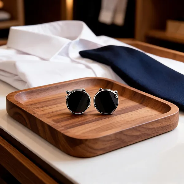Silver_And_Black_Stainless_Steel_Premium_Cufflinks_For_Men